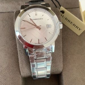 Burberry Women Luxury Silver Check Watch BU9100